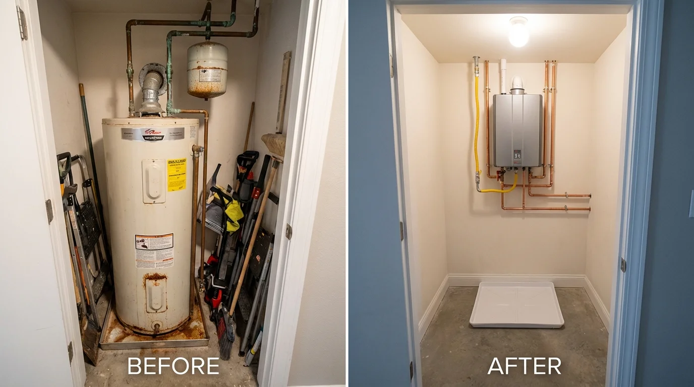 Tank water heater versus wall-mounted tankless unit comparison for Paris, KY homeowners